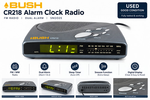Bush cr218 radio alarm clock - bush,