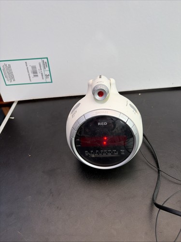 Red projection clock - red,