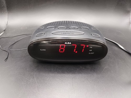Black alarm clock - clock, radio