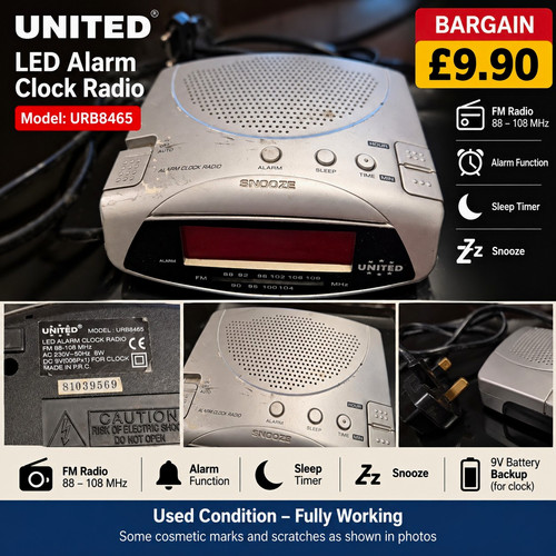 United urb8465 digital clock - urb8465,