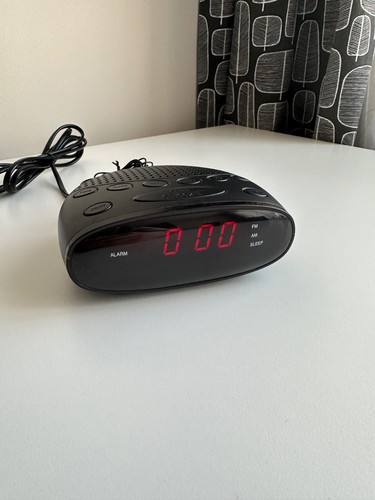 Digital alarm clock radio - digital, red